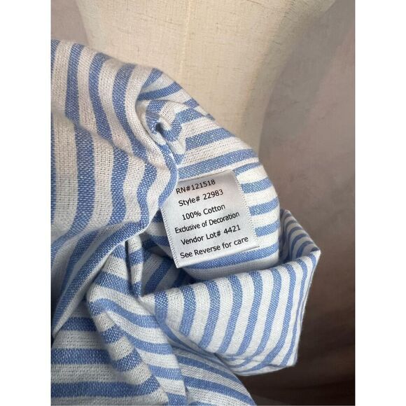 Blue Pin Stripe National 100% Cotton Kaftan Caftan - Picture 7 of 7